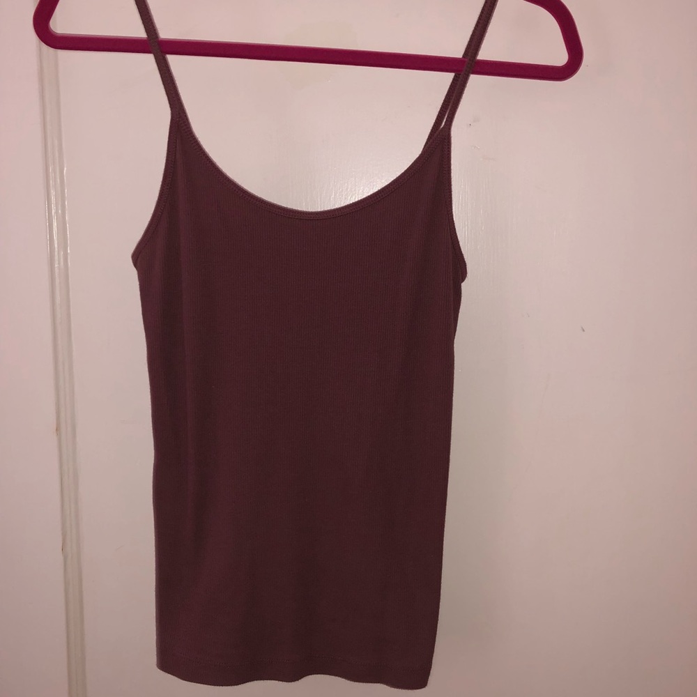 Mauve ribbed tank top